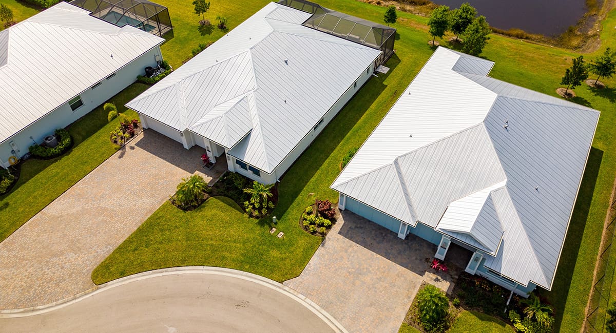 metal roof in house